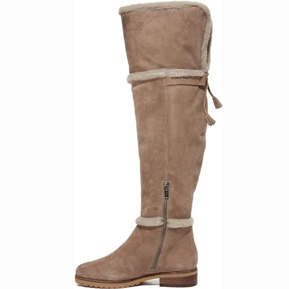 FRYE 6.5 Shearling Fur Lined Tamara OTK Over Knee Boots - Picture 2 of 5